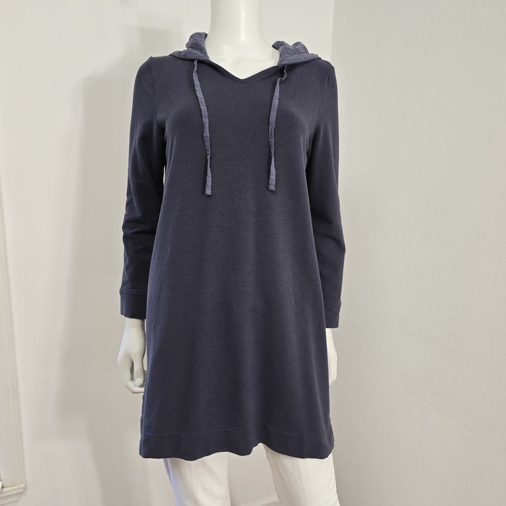 J Jill PureJill Hooded Tunic Top Dress Soft Knit Size MP M Petite Modal Cotton